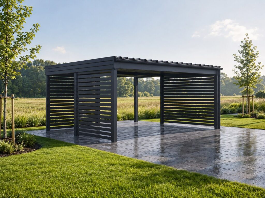 Fritstående dobbelt carport, reference fra Profit Port
